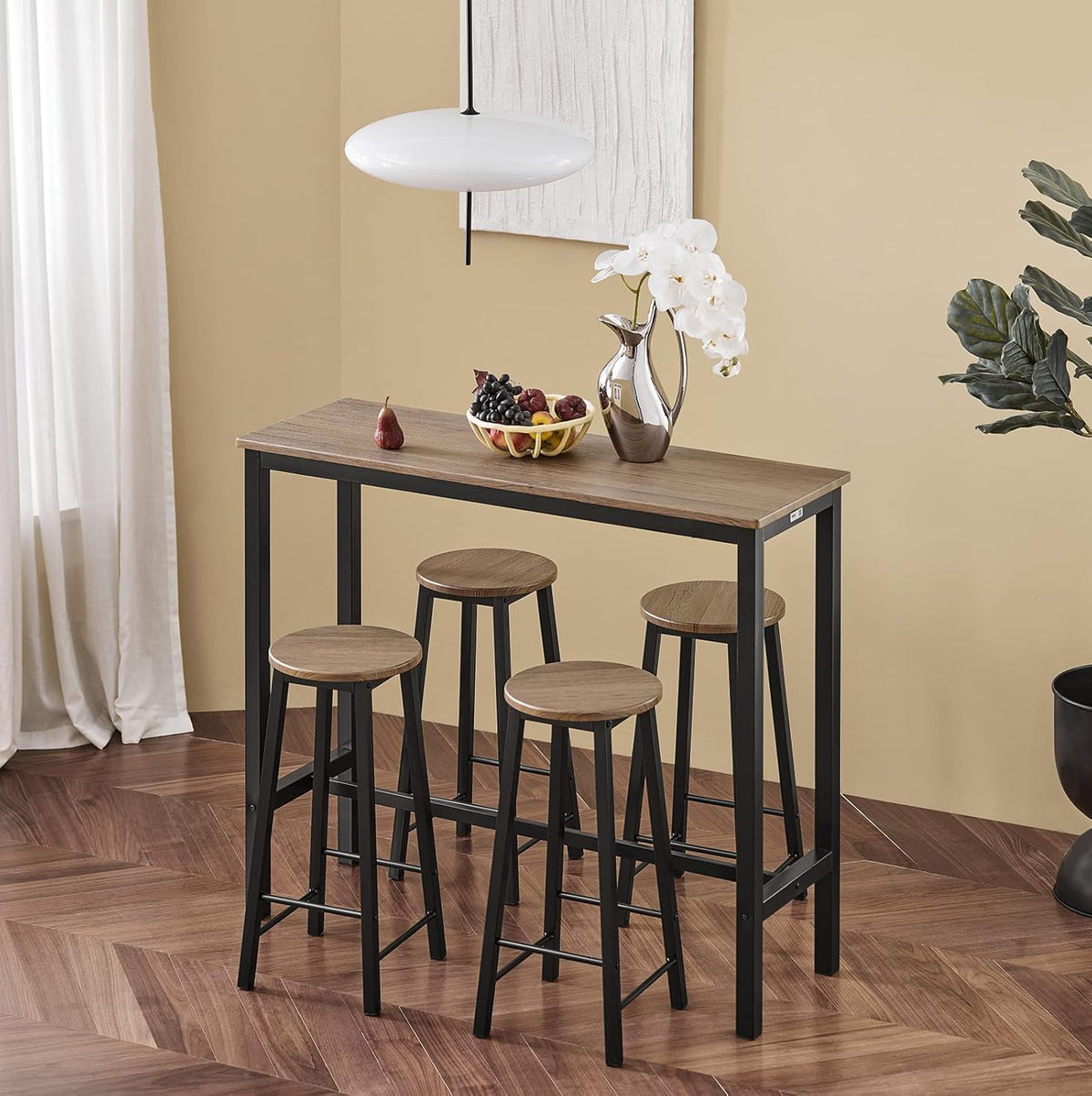 Bartisch mit 4 Stühlen | Bartisch set | Stehtisch | 5-teilig | OGT22-SCH - Palo24