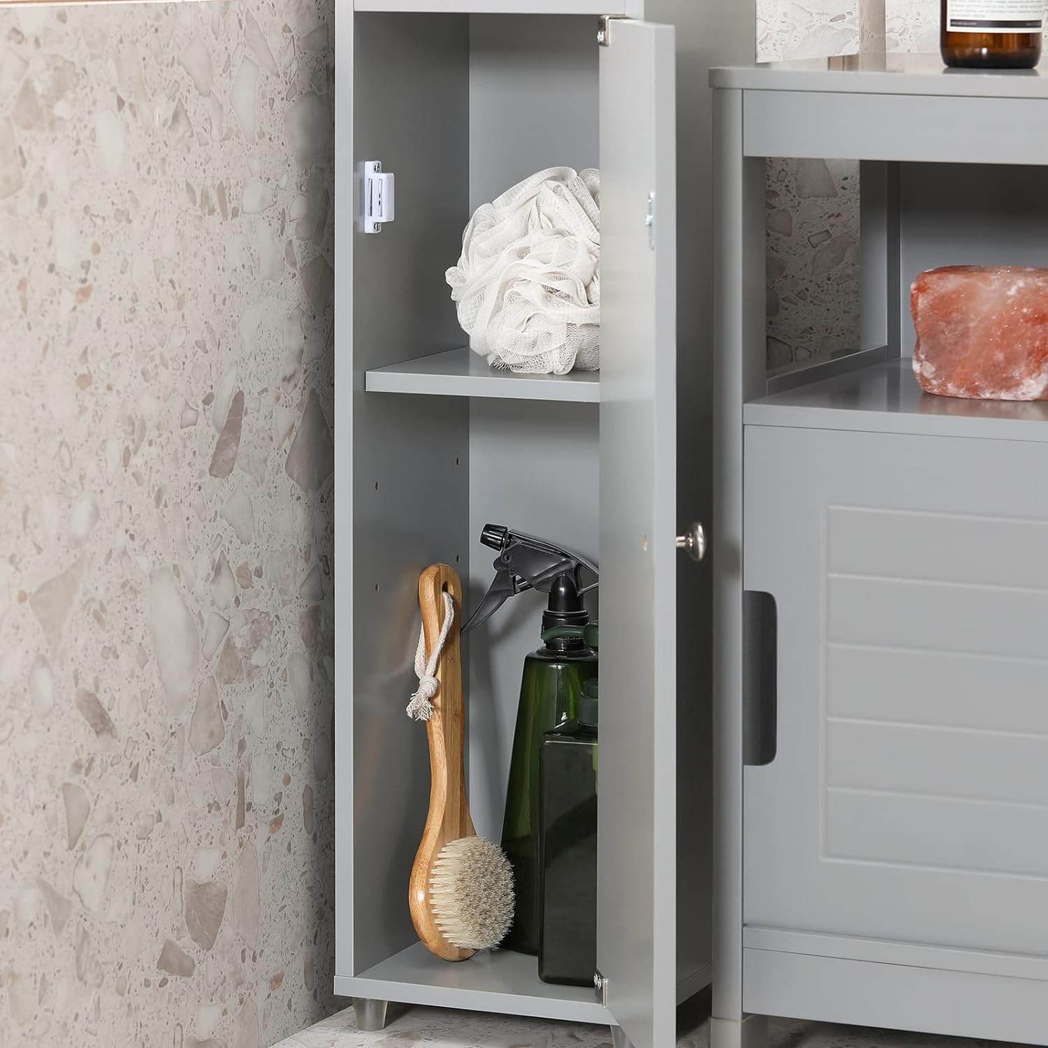 Bad Hochschrank | Badschrank | Badregal Hellgrau | BZR34-HG - Palo24