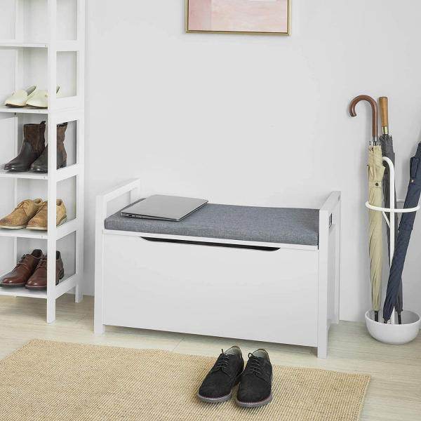 Schuhtruhe mit Klappe | Sitzbank | Spielzeugkiste | Weiss - Palo24