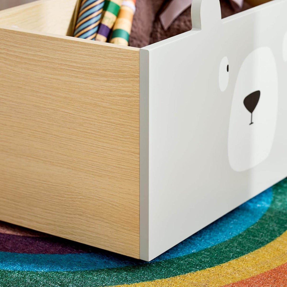 Kinderbücherregal | Spielzeugtruhe | Aufbewahrungsregal Kinderzimmer | Grau/Natur - Palo24