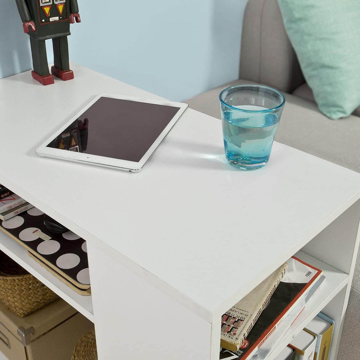 Beistelltisch mit Rollen | Druckertisch | Couchtisch Weiss FBT34-W - Palo24