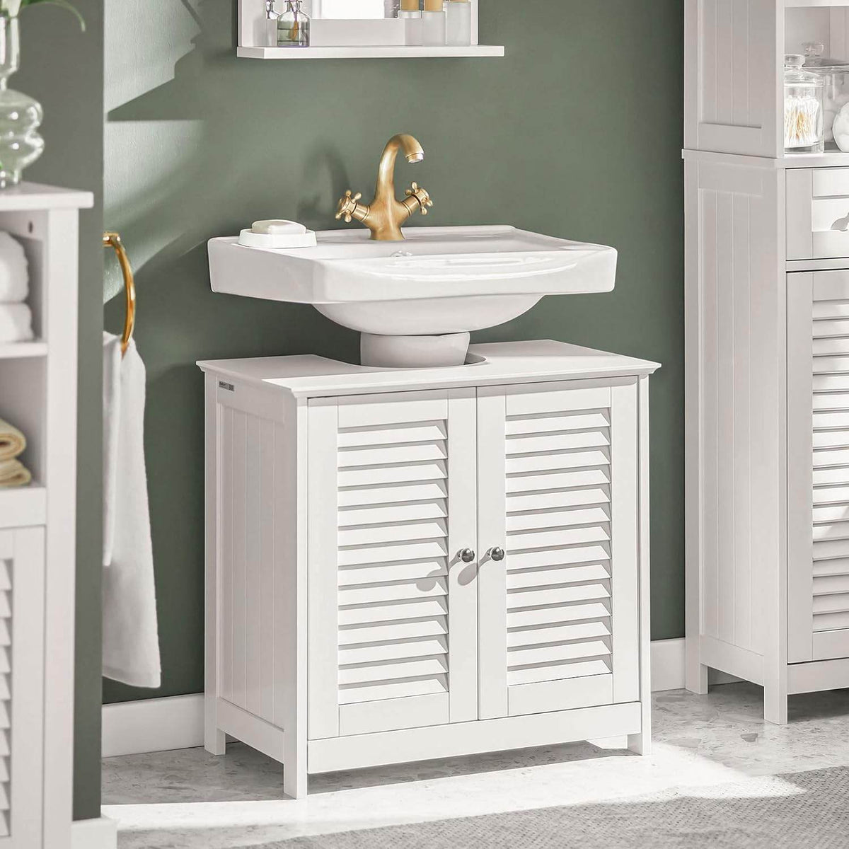 Waschbeckenunterschrank | Badezimmerunterschrank Weiss FRG237-II-W - Palo24