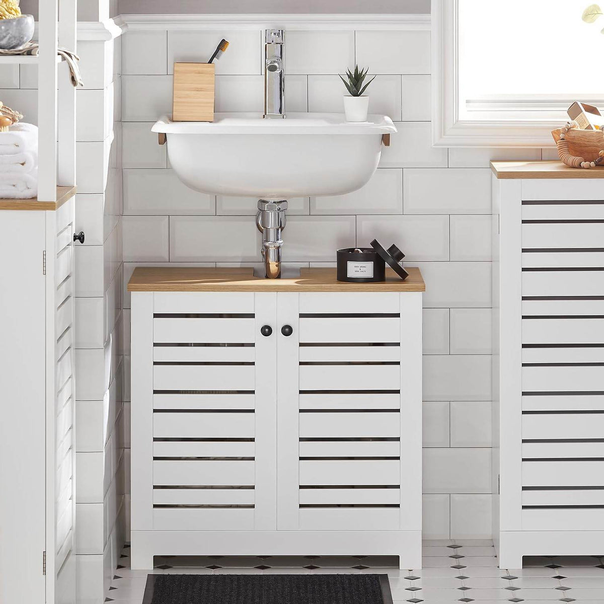 Waschbeckenunterschrank | Badezimmerunterschrank Weiss BZR40-W - Palo24