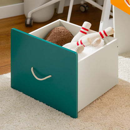 Spielzeugtruhe | Spielzeugkiste mit Deckel | Aufbewahrungsbox für Kinder | Bunt | KMB72-W