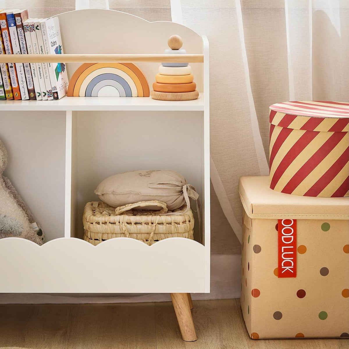 Kinderbücherregal | Aufbewahrungsregal | Montessori Regal | Weiss - Palo24