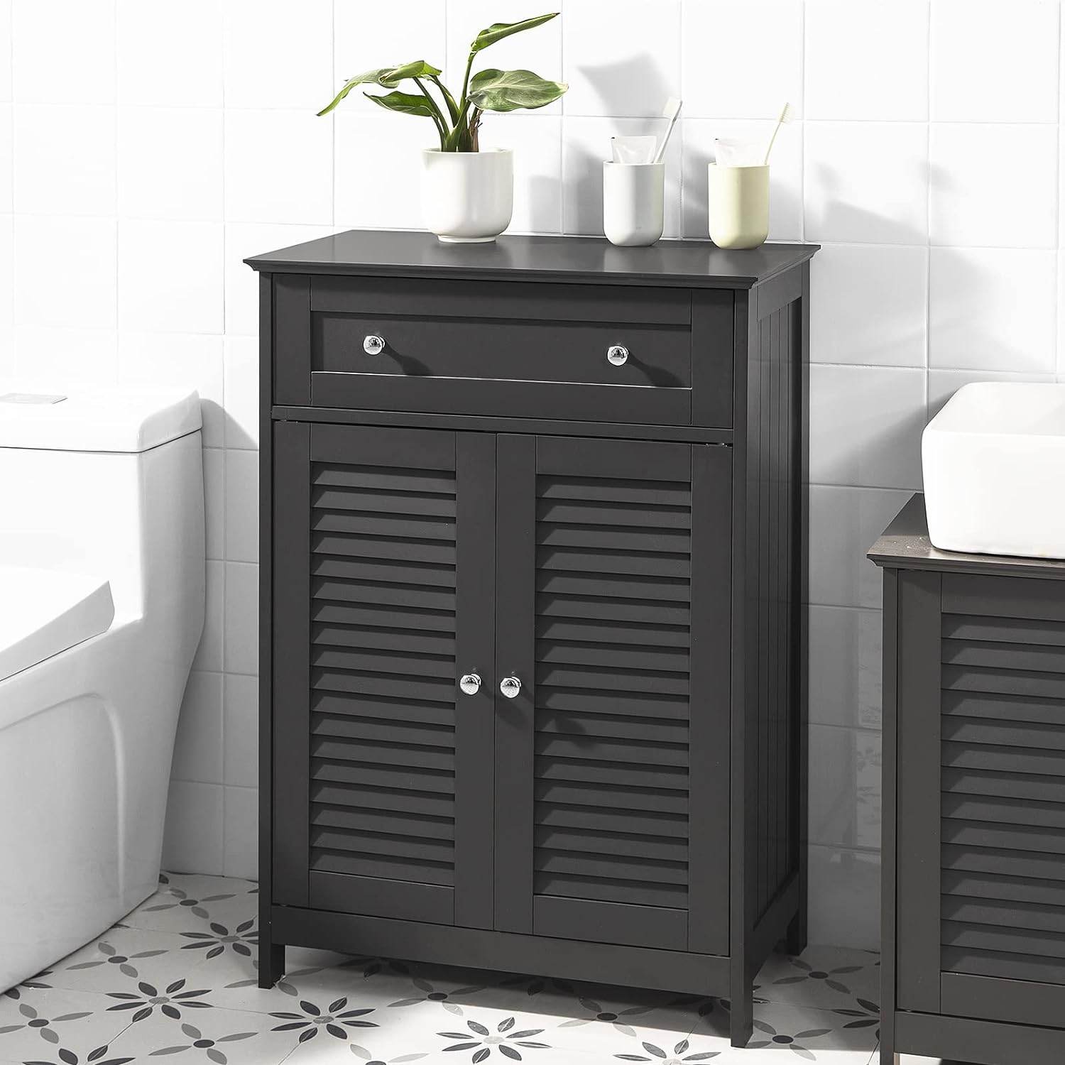 Badkommode | Badzimmerschrank | Sideboard Dunkelgrau | FRG238-DG - Palo24