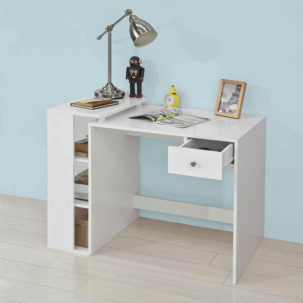 Schreibtisch Weiss | Bürotisch mit Regal | Computertisch - Palo24