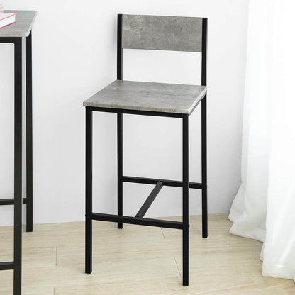 Bartisch mit 2 Barhocker | Bartisch set | 3-teilig | grau | OGT27-HG - Palo24