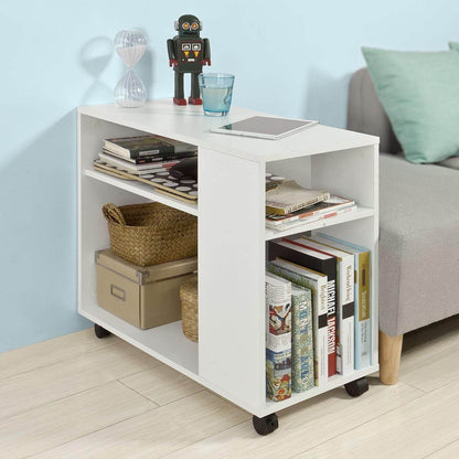 Beistelltisch mit Rollen | Druckertisch | Couchtisch Weiss FBT34-W - Palo24
