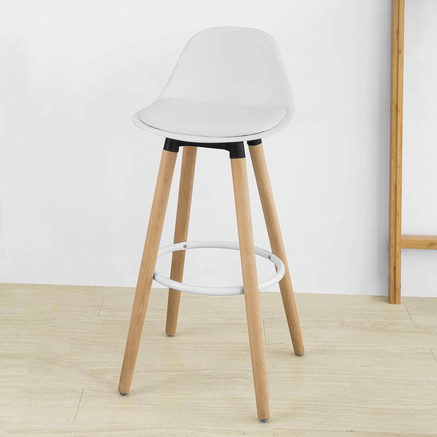Barhocker mit Rücklehne | Barstuhl | Weiss FST70-W - Palo24