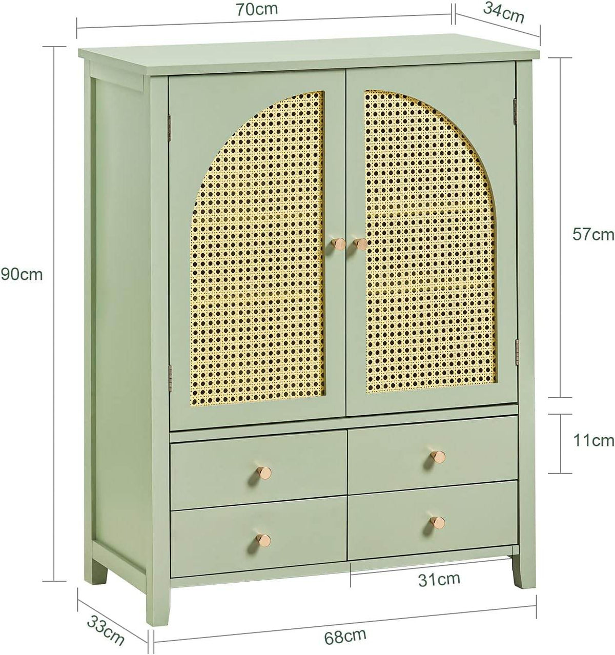 Schuhschrank | Sideboard | Flurschrank | Kommode | FSB72-GR - Palo24
