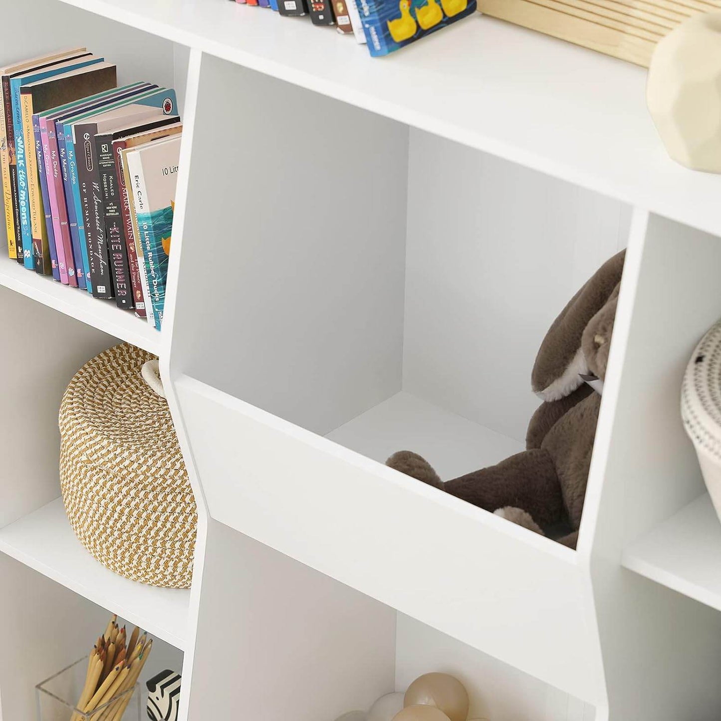 Kinderbücherregal | Spielzeugtruhe | Aufbewahrungsregal für Kinder | Weiss KMB55-W - Palo24