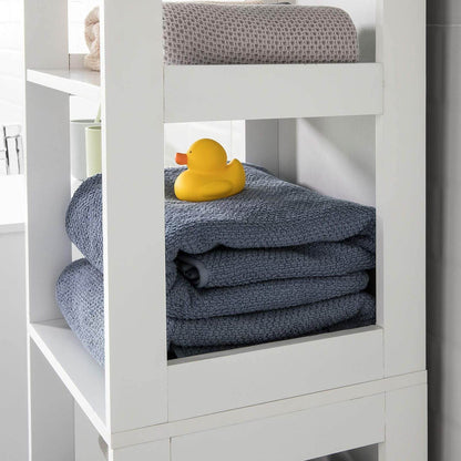 Badregal mit 5 Ablagen | Bad Hochschrank | Weiss BZR14-W - Palo24
