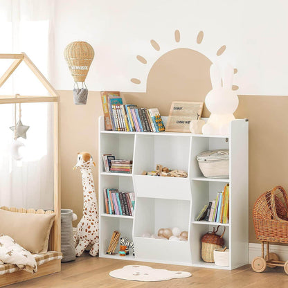 Kinderbücherregal | Spielzeugtruhe | Aufbewahrungsregal für Kinder | Weiss KMB55-W - Palo24