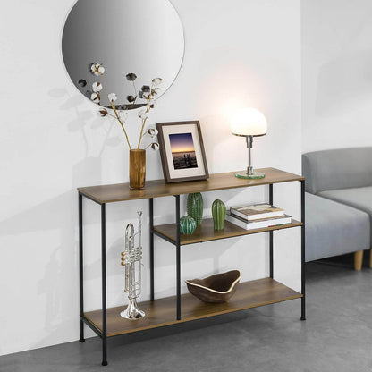 Konsolentisch mit 3 Ablagen | Flurtisch | Sideboard Metall | FSB35-PF - Palo24