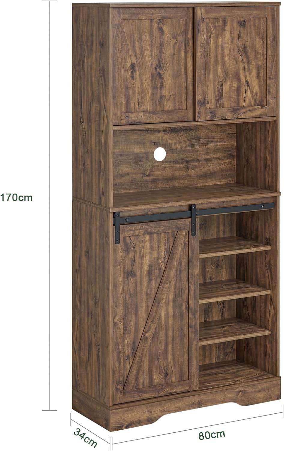 Sideboard mit Schiebetür | Kommode | Küchenschrank | Hochschrank | Dunkelbraun | FSB83-N - Palo24