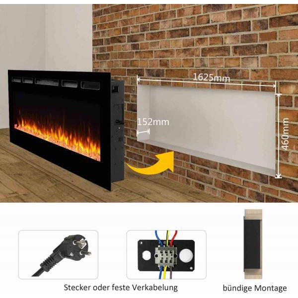 RICHEN Elektrokamin - Elektrischer Einbaukamin Fiamma 68" - Palo24