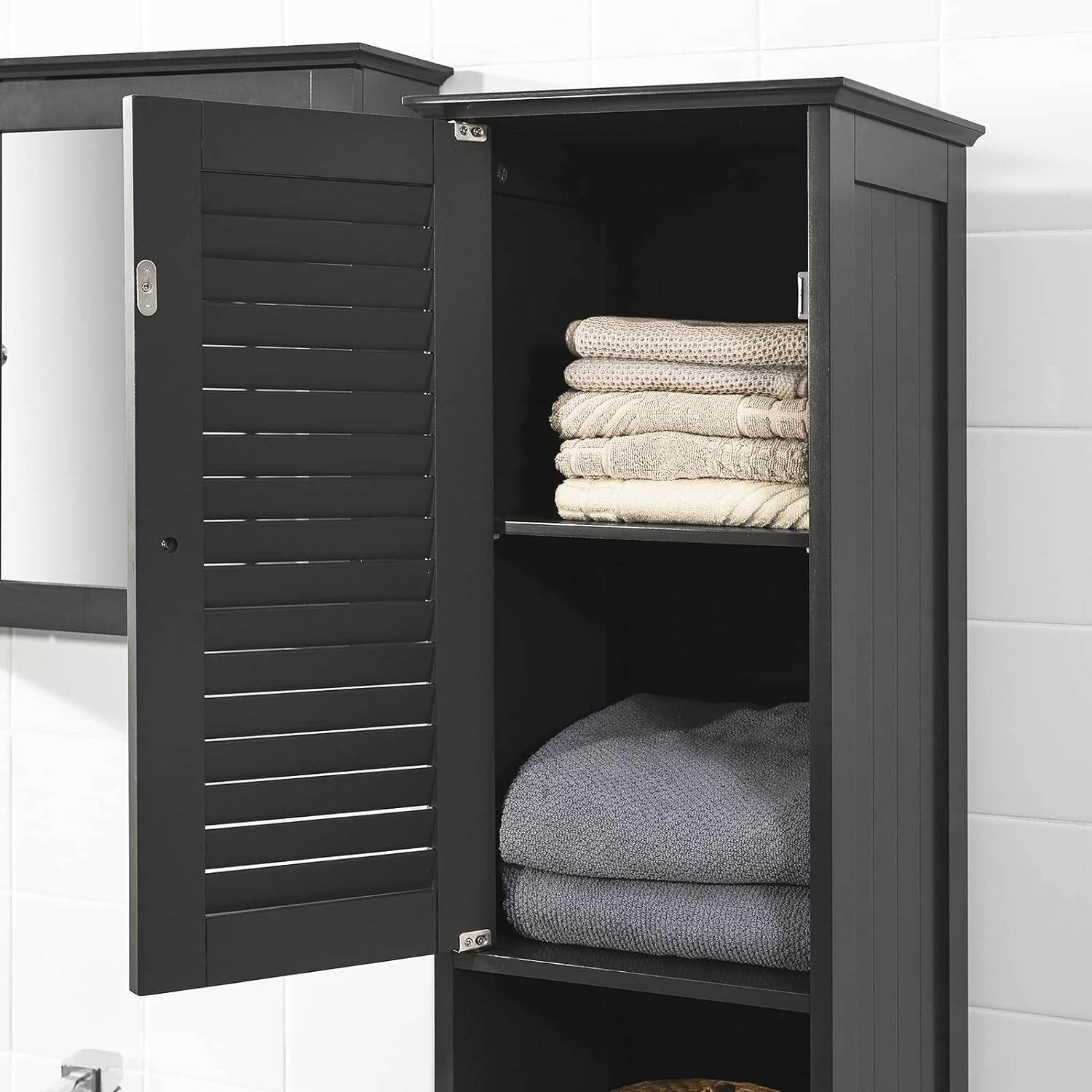 Bad Hochschrank | Badschrank | Badregal Grau | FRG236-DG - Palo24