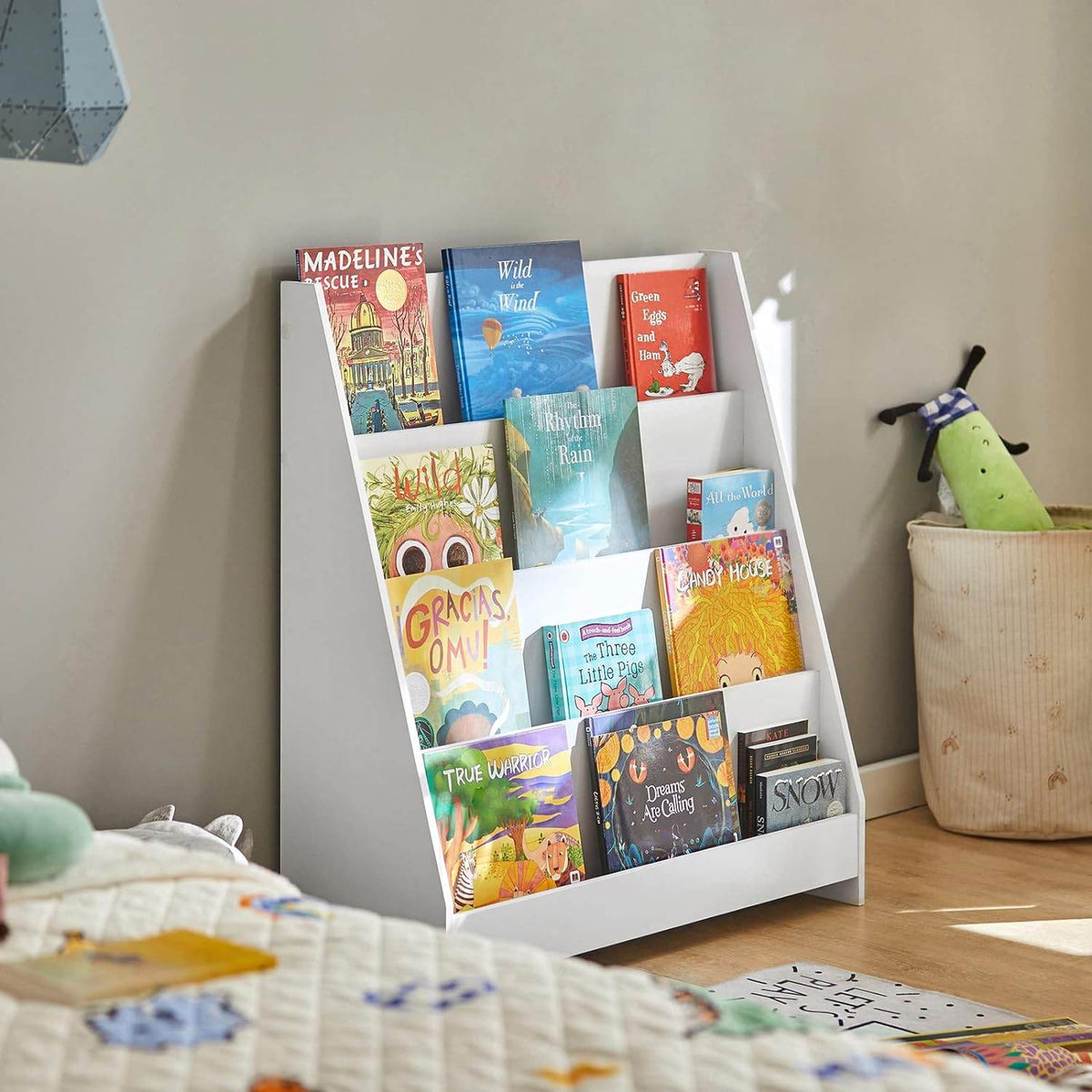 Kinderbücherregal | Zeitungsständer | Aufbewahrungsregal für Kinder | KMB32-W - Palo24