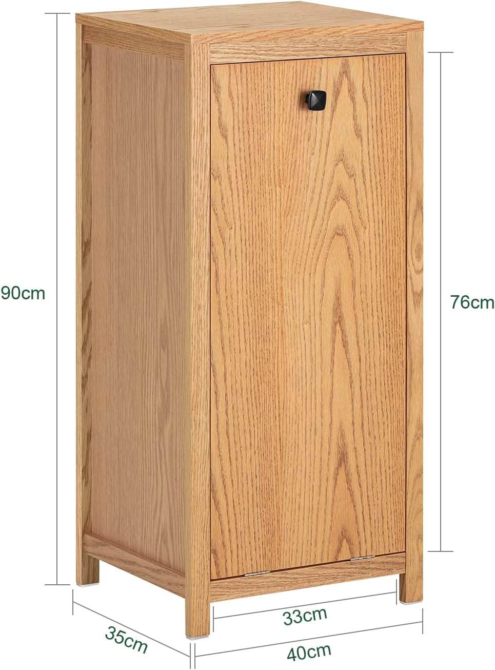Wäscheschrank mit ausklappbarem Wäschetruhe | Wäschesammler | Badschrank | Natur | BZR96-N - Palo24