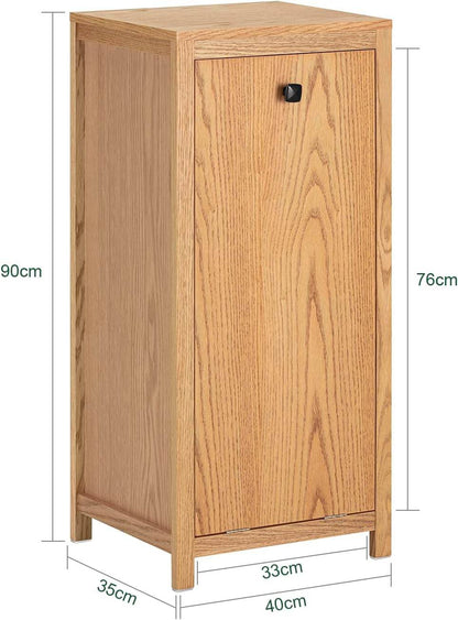 Wäscheschrank mit ausklappbarem Wäschetruhe | Wäschesammler | Badschrank | Natur | BZR96-N - Palo24