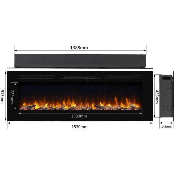 RICHEN  Elektrischer Einbaukamin Fiamma 60" - Elektrokamin - Palo24