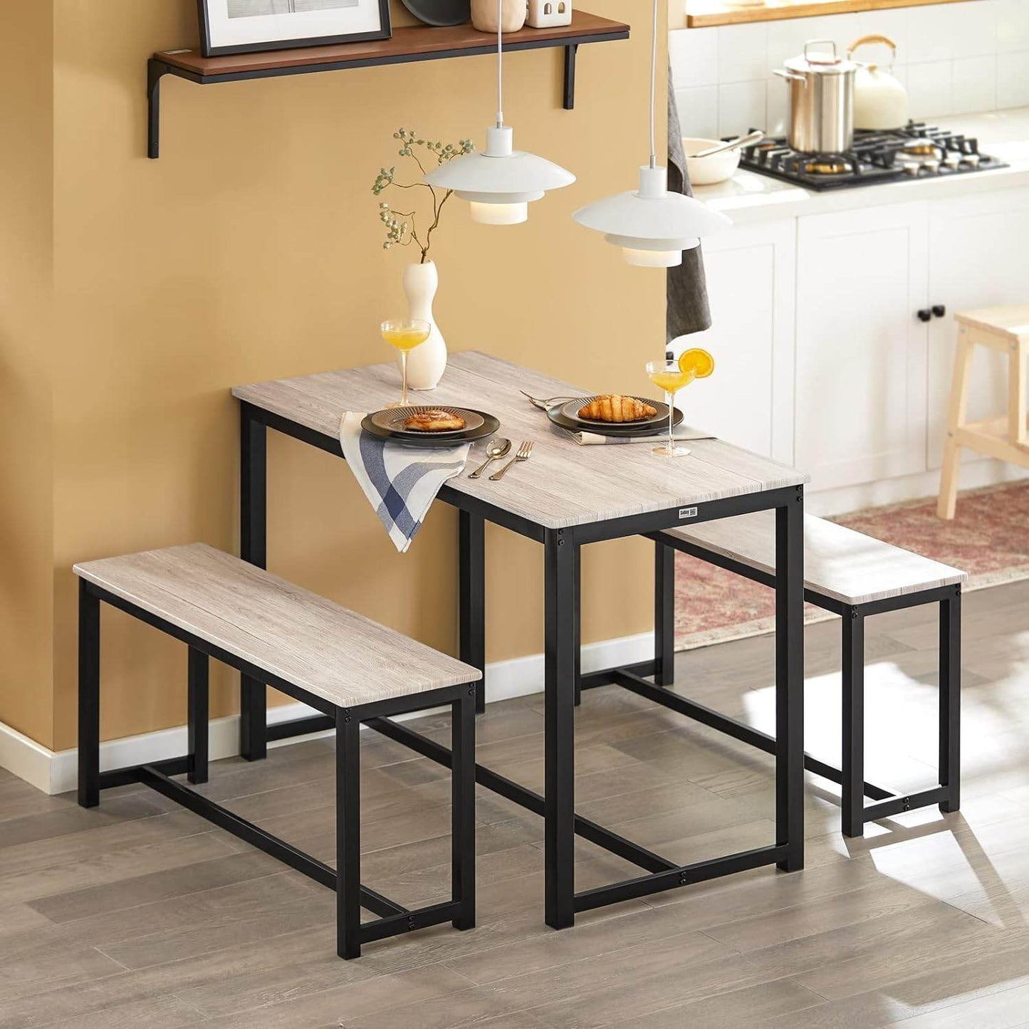3-teilig Essgruppe | Sitzgruppe | Küchentisch-Set | OGT25-HN - Palo24