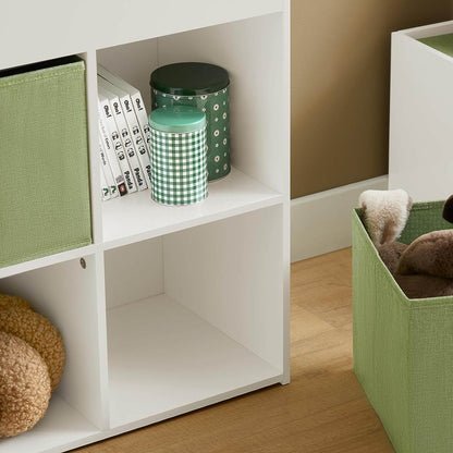 Kinderbücherregal mit 2 Stoffboxen | Spielzeugregal | Aufbewahrungsregal für Kinder | KMB79-W - Palo24