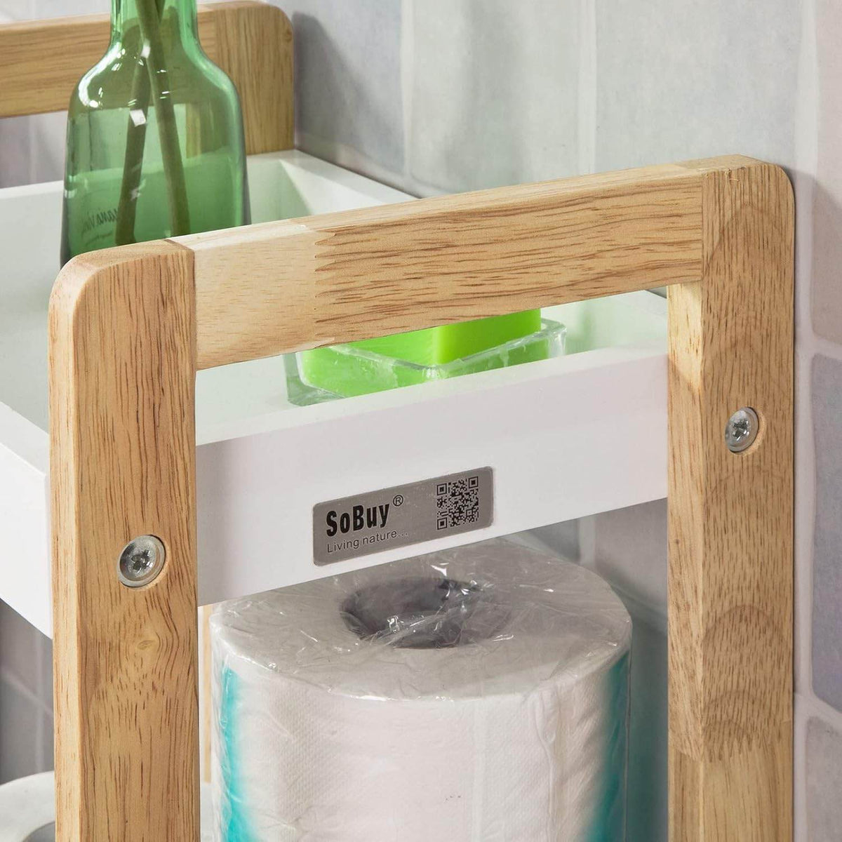 Badregal | kleines Regal | Aufbewahrungsregal Weiss FRG226-WN - Palo24
