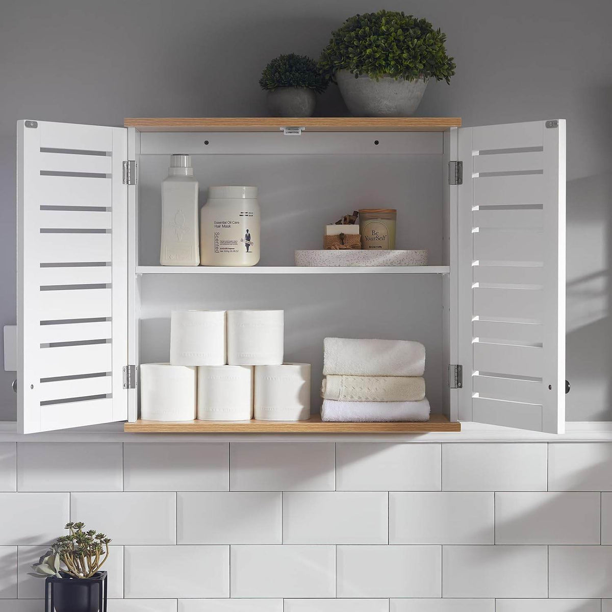 Wandschrank Bad | Hängeschrank | Badschrank Weiss BZR42-W - Palo24