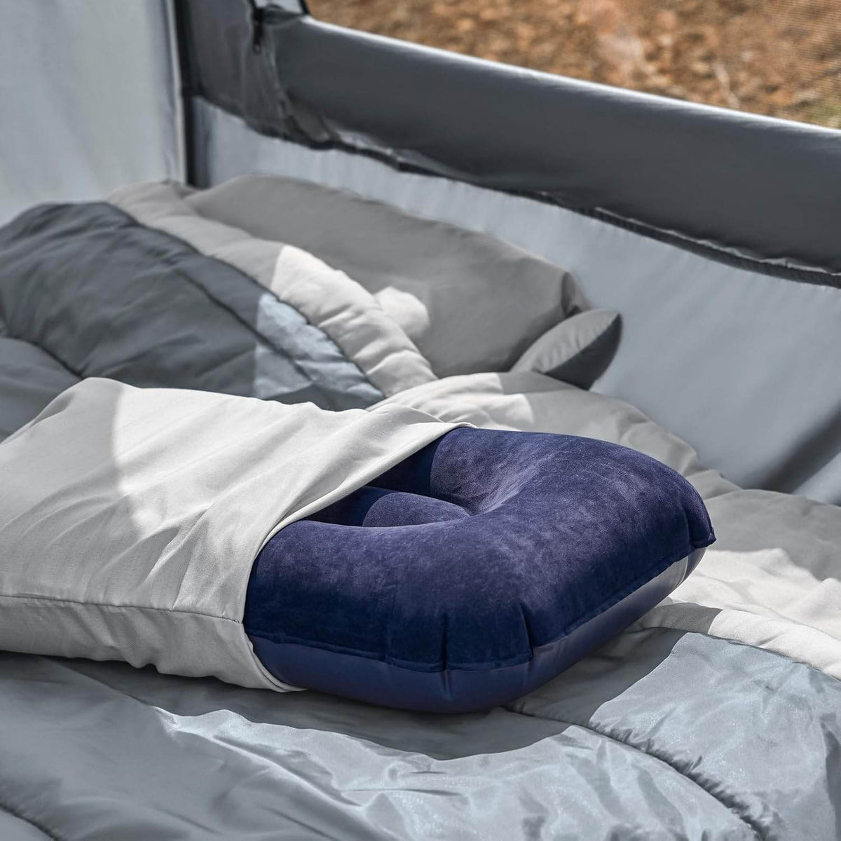 4in1-Zelt Für 1 Person Wurfzelt Feldbett Mit Campingliege Hellgrau - Palo24