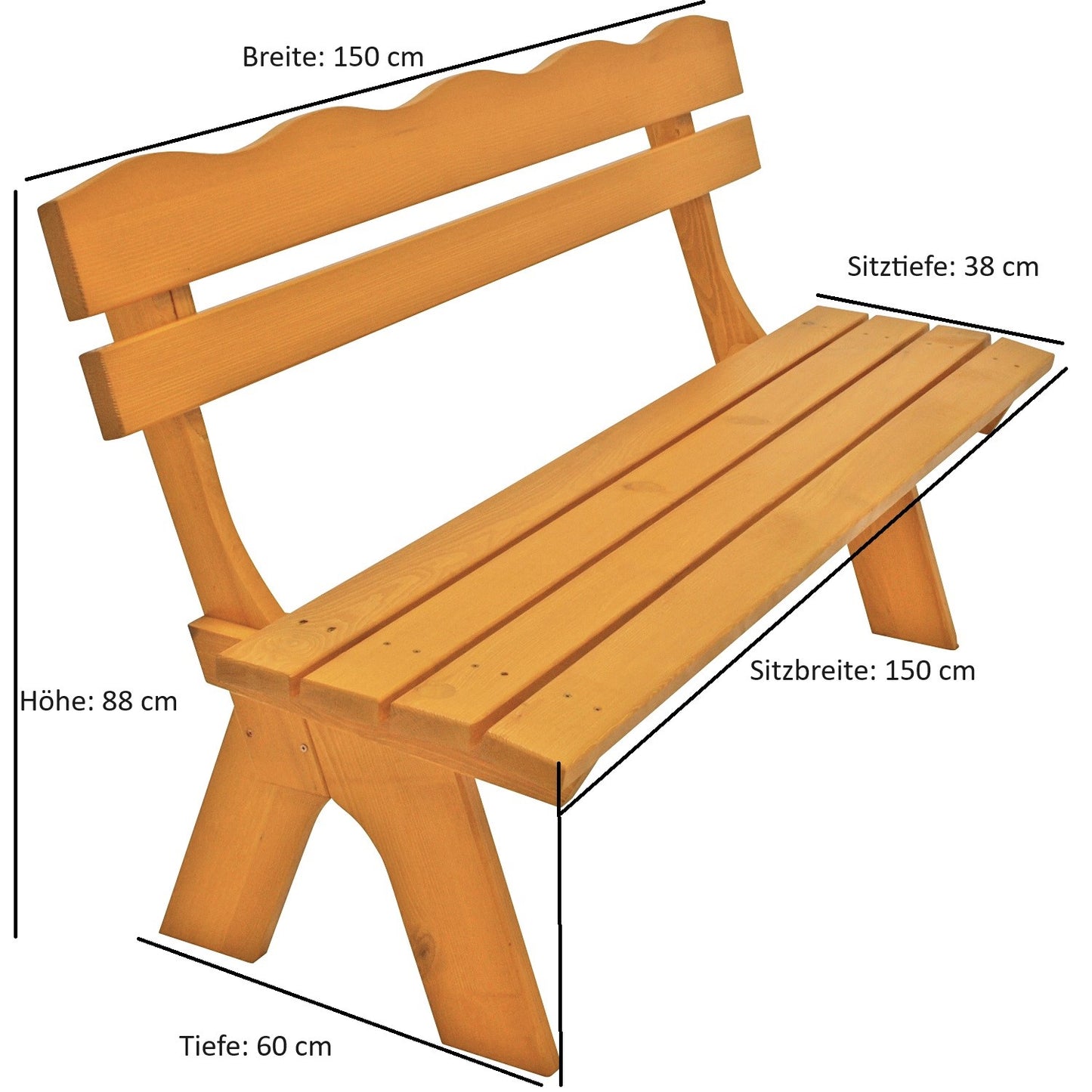 Groupe de sièges 4 pièces FREITAL 150cm, pin imprégné
