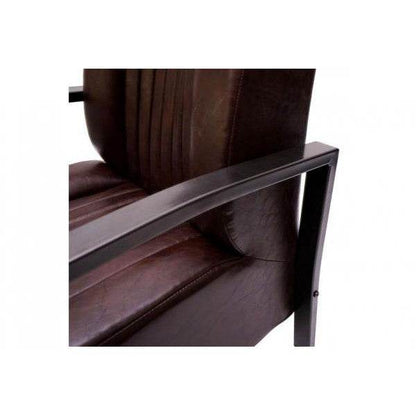 Sessel Loungesessel Polstersessel Relaxsessel, Metall Industriedesign - vintage braun - Palo24