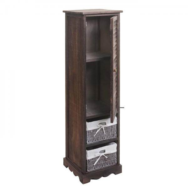 Badezimmerset Hochschrank Wandspiegel ~ shabby braun - Palo24