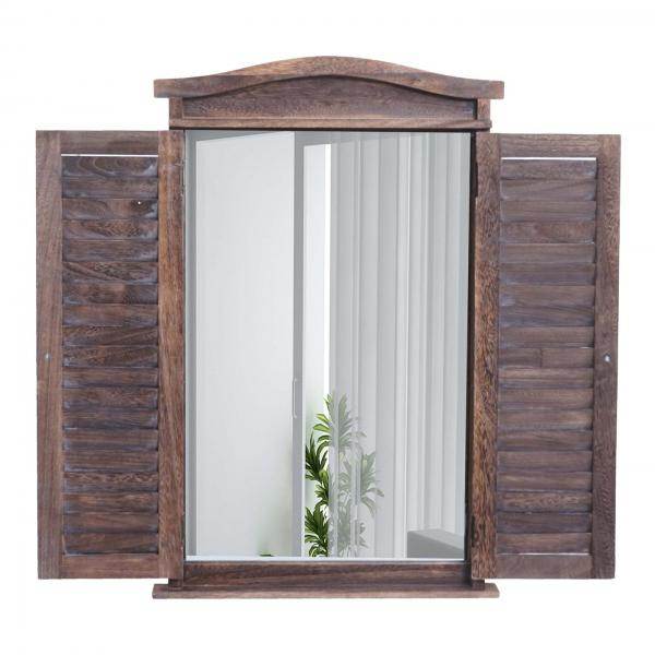 Badezimmerset Hochschrank Wandspiegel ~ shabby braun - Palo24