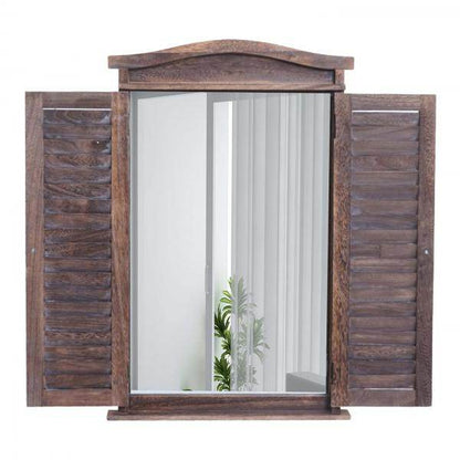 Badezimmerset Hochschrank Wandspiegel ~ shabby braun - Palo24