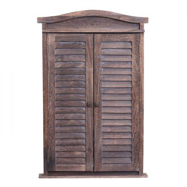 Badezimmerset Hochschrank Wandspiegel ~ shabby braun - Palo24
