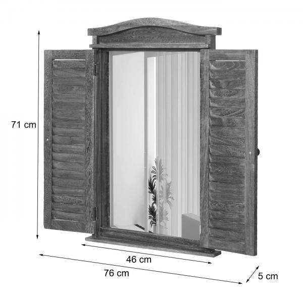 Badezimmerset Hochschrank Wandspiegel ~ shabby braun - Palo24