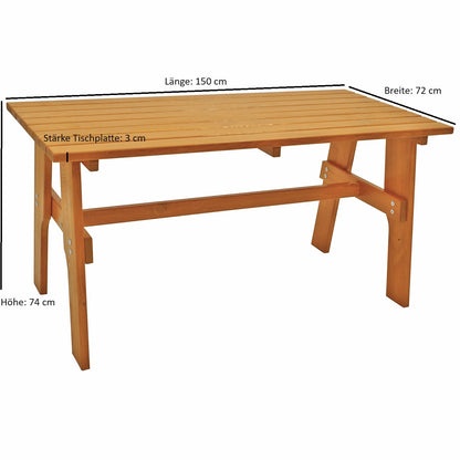Groupe de sièges 4 pièces FREITAL 150cm, pin imprégné