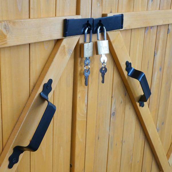 1er-Fahrradgarage HWC-H60, Fahrradbox Gerätehaus, abschließbar 152x184x98cm ~ braun - Palo24
