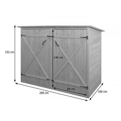 1er-Fahrradgarage HWC-H60, Fahrradbox Gerätehaus, abschließbar 152x184x98cm ~ anthrazit - Palo24