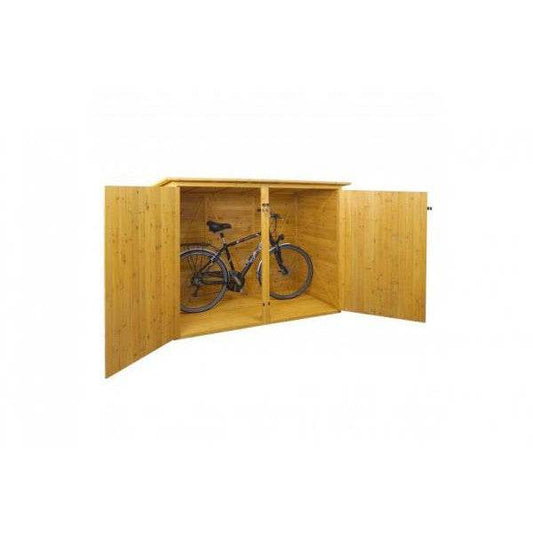 1er-Fahrradgarage HWC-H60, Fahrradbox Gerätehaus, abschließbar 152x184x98cm ~ braun - Palo24