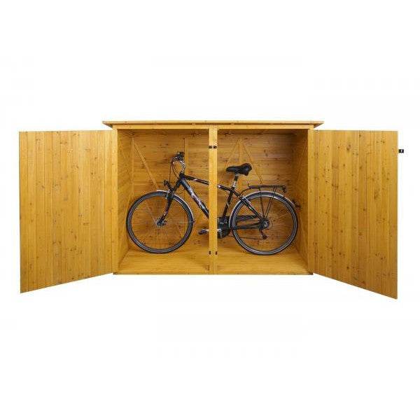1er-Fahrradgarage HWC-H60, Fahrradbox Gerätehaus, abschließbar 152x184x98cm ~ braun - Palo24