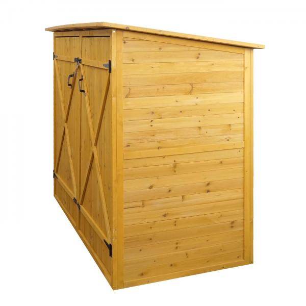 1er-Fahrradgarage HWC-H60, Fahrradbox Gerätehaus, abschließbar 152x184x98cm ~ braun - Palo24