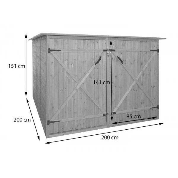 2er-Fahrradgarage HWC-H60, Fahrradbox Gerätehaus, abschließbar 151x200x200cm ~ anthrazit - Palo24