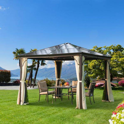 Luxus Pavillon Alu Partyzelt mit lichtdurchlässigem PC Dach - Palo24