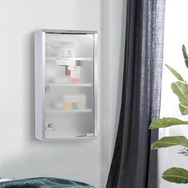 Medizinschrank | Edelstahl | Satiniertes Sichtglas - Palo24