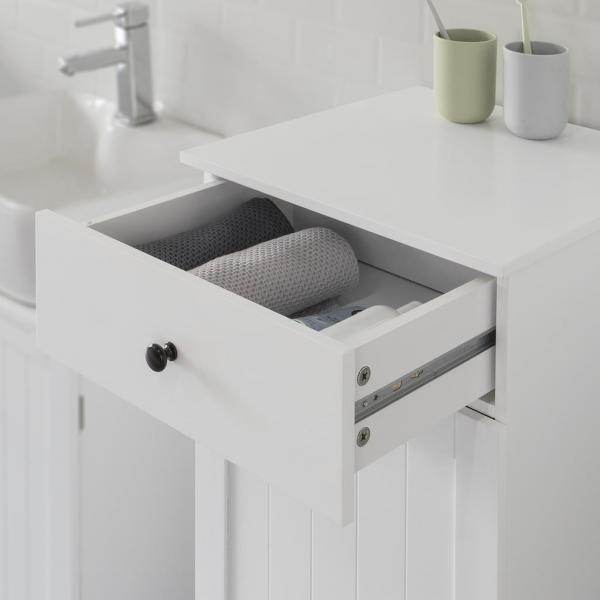 Wäscheschrank mit Wäschesack | Wäschesammler | Wäschekorb Weiss - Palo24