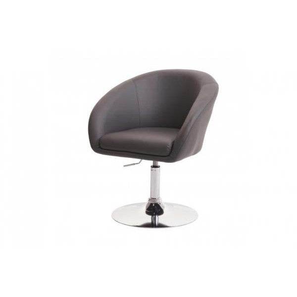 Esszimmerstuhl HWC-F19, Küchenstuhl Stuhl Drehstuhl Loungesessel, drehbar höhenverstellbar ~ Kunstleder grau - Palo24