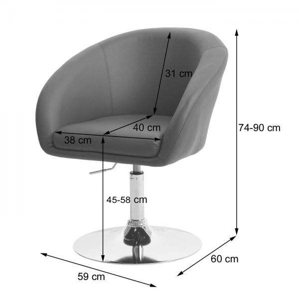 Esszimmerstuhl HWC-F19, Küchenstuhl Stuhl Drehstuhl Loungesessel, drehbar höhenverstellbar ~ Stoff/Textil dunkelgrau - Palo24